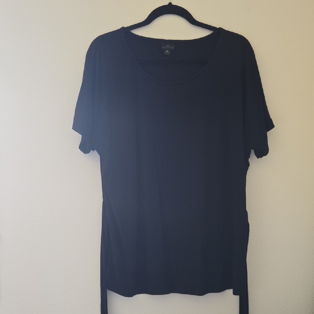 Worthington Black Short Sleeve Scoop Neck Tee